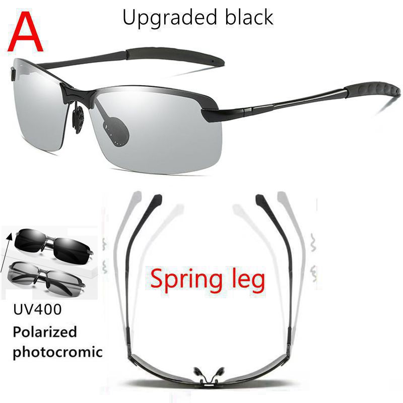 UV400 Kacamata Polarized Photocromic Pria Wanita Photocromic Siang Malam Auto Change Color-A
