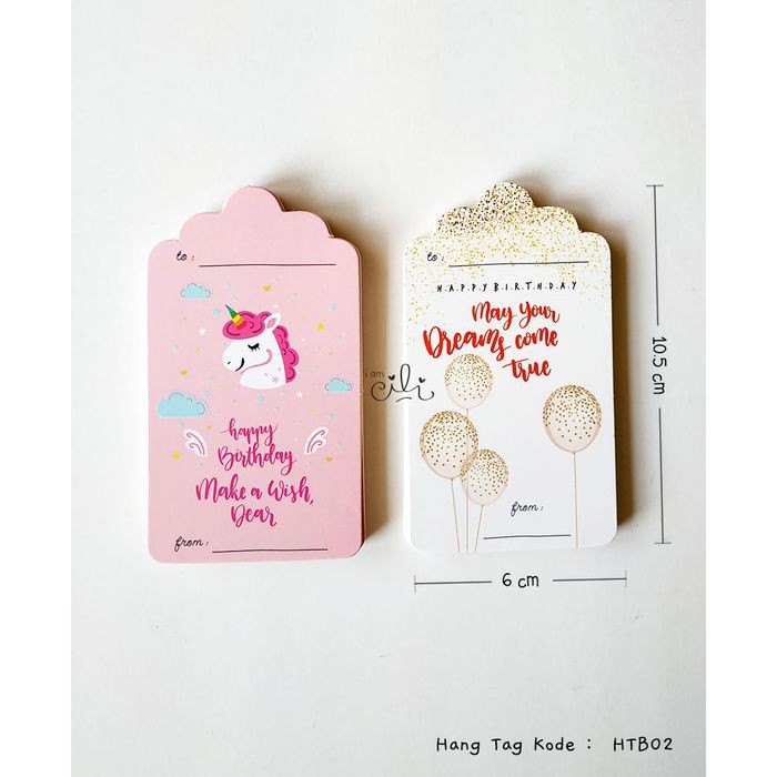 cli84 HTB02 tag ucapan ulang tahun birthday unicorn