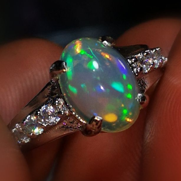 Cincin wanita Natural batu permata kalimaya crystal