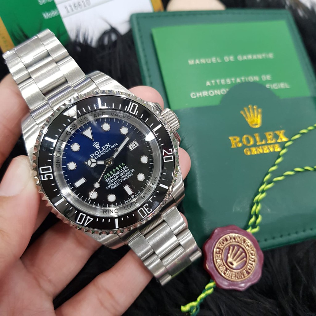 promo ROLEX DEEPSEA jam tangan pria, automatic, all steel solid anti karat, 45mm , date aktif