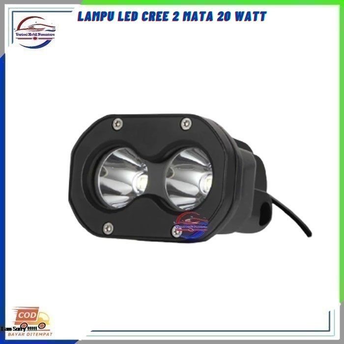Lampu Variasi Led Cree 2 Mata Tembak Sorot Kabut Depan Variasi Aksessoris Mobil Truk Truck 12/24 Vol