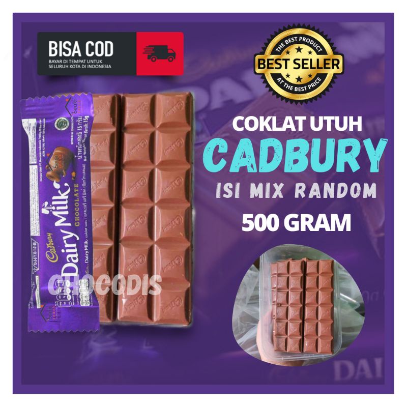 coklat toples cadbury dairy milk utuh 500gr  / coklat toples kiloan cadbury dairy milk murah / cokel
