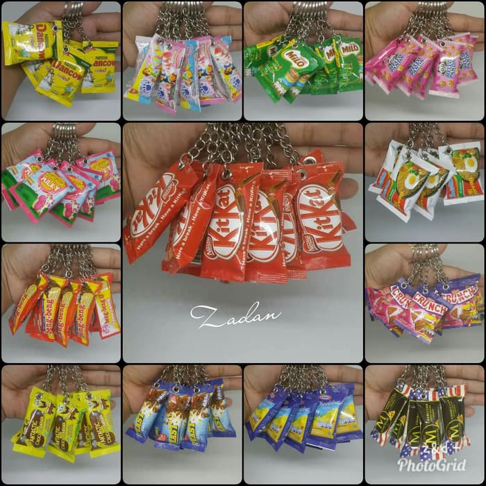 Gantungan Kunci (Ganci) Miniatur Replika Snack dan Minuman