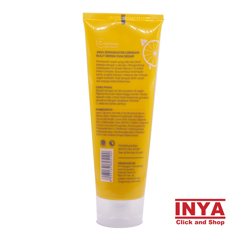 WARDAH C-DEFENCE ENERGIZING CREAMY WASH 100ml - Sabun Wajah