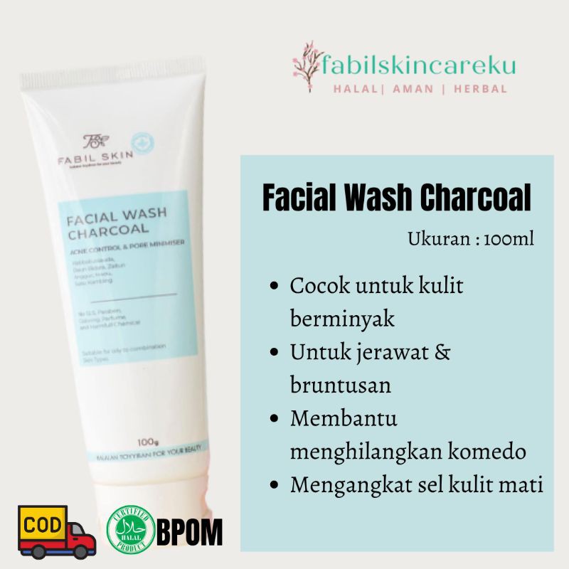 Terlaris Facial Wash Charcoal Sabun Muka Fabil Kulit Berjerawat Berminyak Komedo Shopee Indonesia