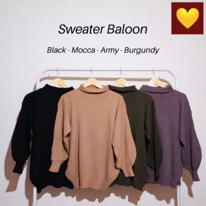 Sweater balon rajut premium model turtleneck