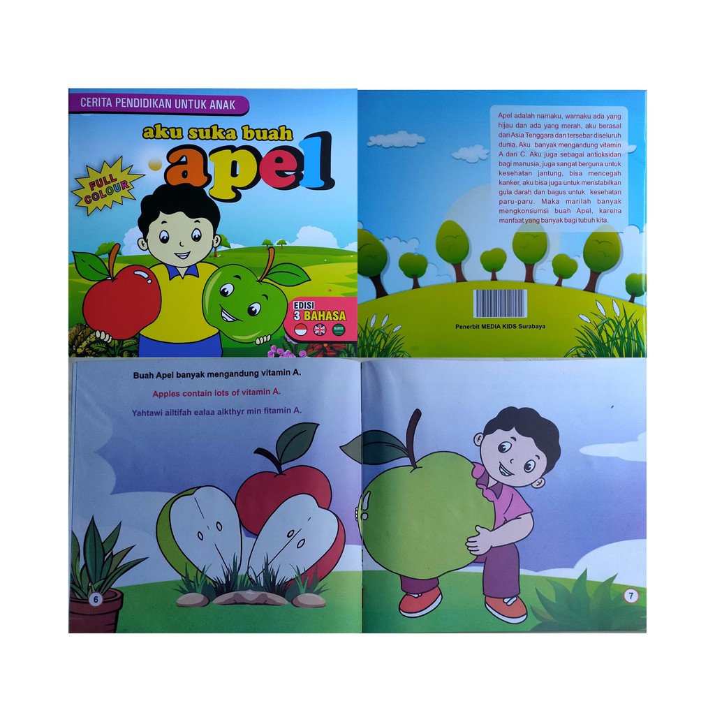 BUKU ANAK CERITA BILLINGUAL 3 BAHASA SERI BUAH Shopee Indonesia