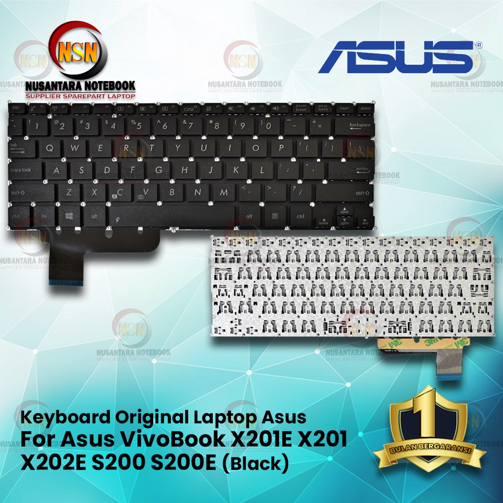 Keyboard Laptop Original Asus Vivobook S200E X201 S200 X200 Q200 X201E X202 - Black