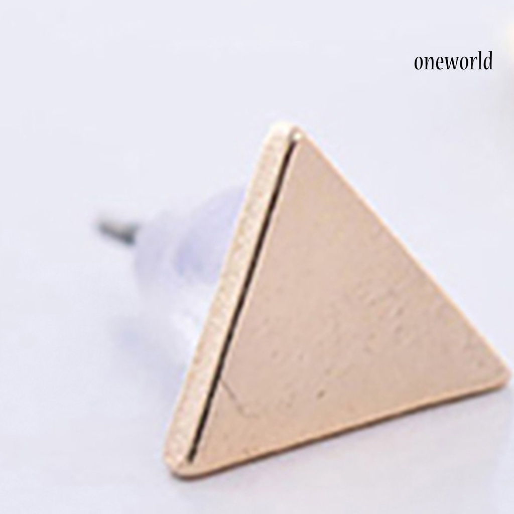 OW@ 1 Pair Ear Studs Triangle Fashion Jewelry Alloy Lady Punk Style Simple Triangle Earring for Dating