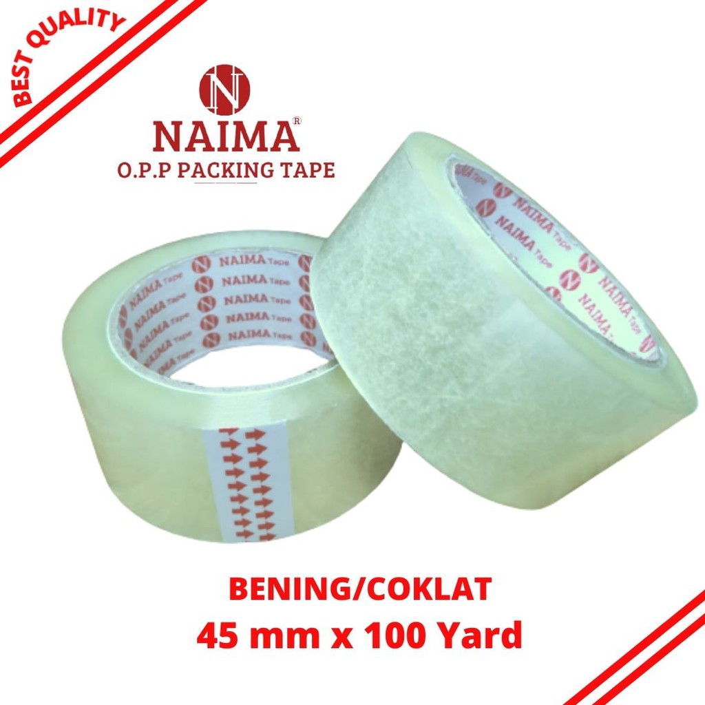

Lakban Bening 2 Inch 45 mm x 100 Yard / Isolasi Lakban Coklat Naima