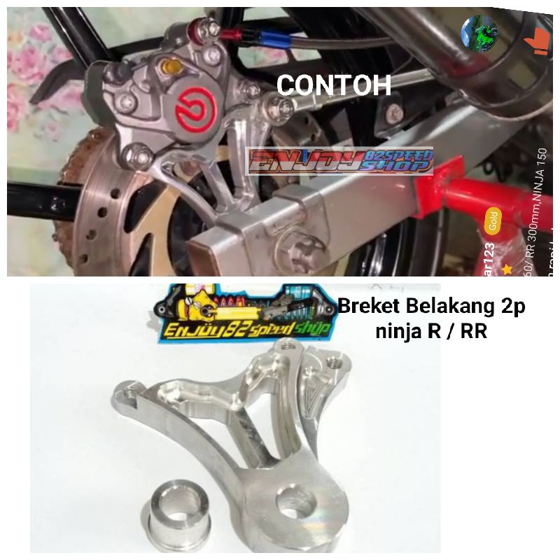 Breket 2piston Bracket Belakang 2p 2piston pnp Ninja R / modifikasi motor lain rr fu vixion dll