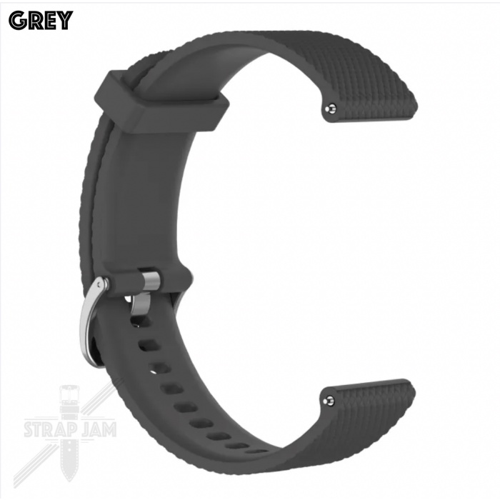 SBF Tali Jam Tangan Garmin Vivoactive 3 / Music - Strap 20mm Rubber Silikon Grey Buckle