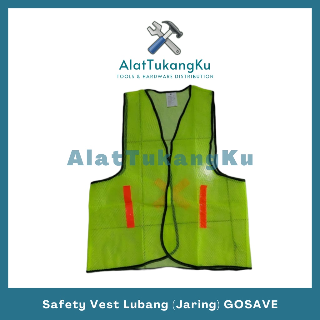 Rompi Safety Jaring Gosave / Rompy Jaring Safety Hijau Orange / Rompi Jaring Proyek / Safety Vest / 