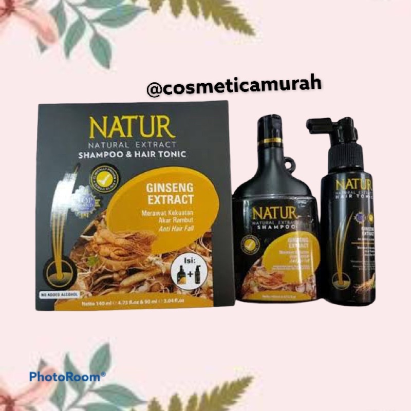 new bundle / natur set shampo + hair tonic 2in1 anti botak dan rontok