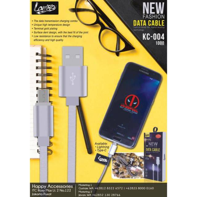 KABEL DATA LAMIGO 3.0 AMPER KC - 004 Quick Charging