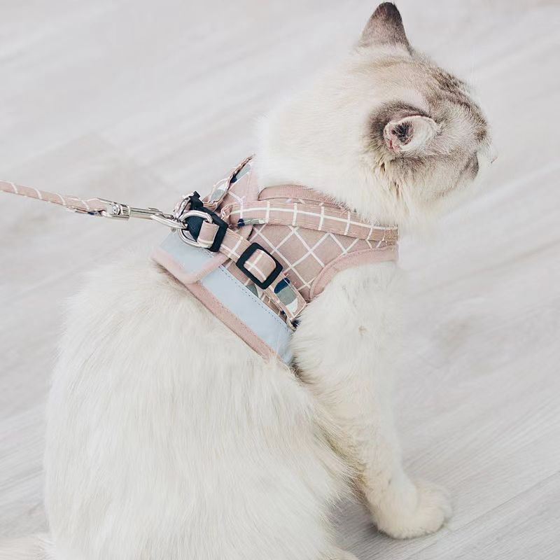 Tali Tuntun Harness Hewan Anjing Kucing Model Rompi  Tali Tuntun Kucing Tali Kucing Harness Kucing Rompi Cat Leash Dog Leash