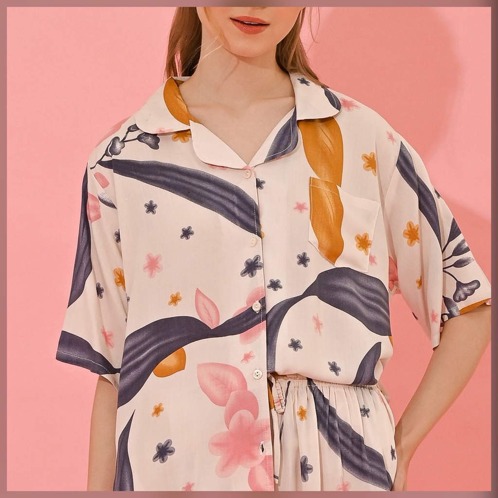 Kalla set - Sleepwear / Piyama Baju Tidur Rayon by RAHA Sleepwear-Sakura