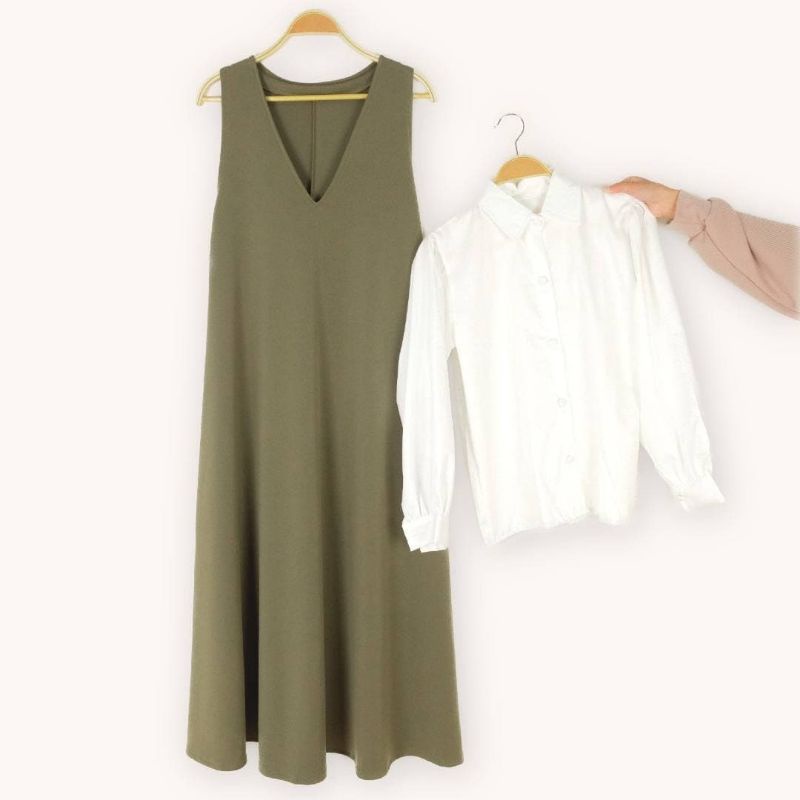 long vest 2in1 free kemeja (inner) - DRESS REMAJA KEKINIAN - DRESS MODEL TERBARU - DRESS OOTD - DRES