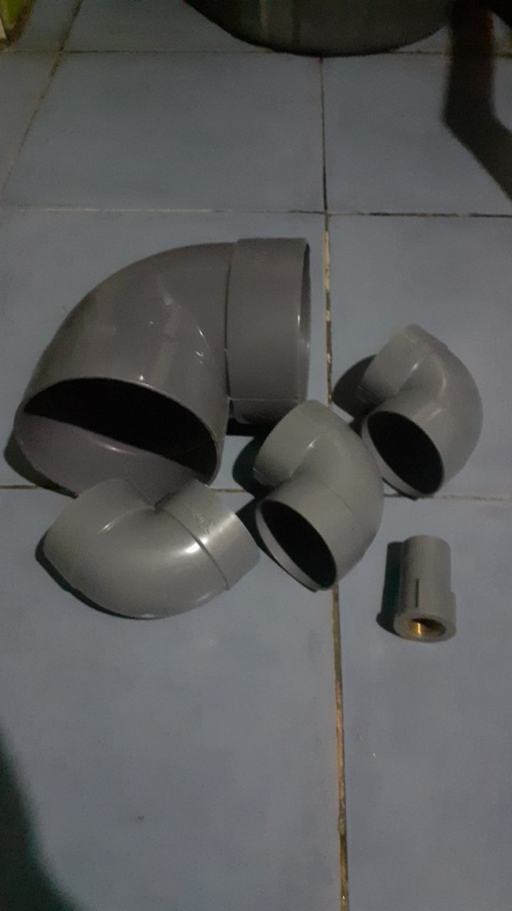 Knee 4 Inchi Adv Lokal - Elbow Keni Bengkok Sambungan Paralon Pipa Pvc