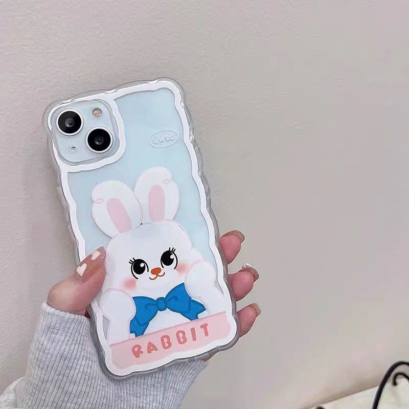 Soft Case Silikon TPU Transparan Motif Kelinci Untuk IPhone 13 12 Pro Max 11 XS XR X 8 7 6S Plus Mini