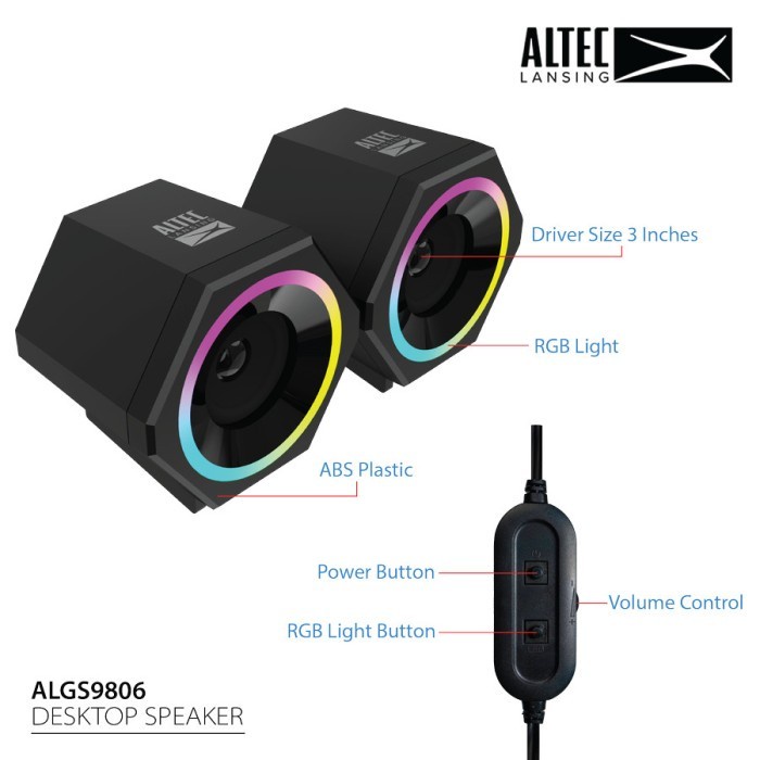 Speaker Altec Lansing Speaker ALGS9806 RGB 2.0 Channel