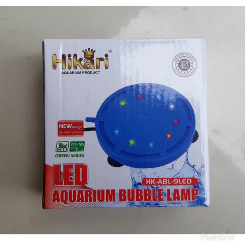 Lampu Dekorasi aquarium 9 Led - Lampu Led warna warni Plus gelembung aerator