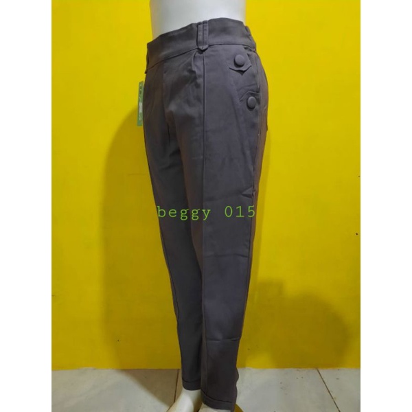 Baggy pants wanita katun twil combed diamond / celana panjang wanita model jinjit dan lipat / celana kerja wanita