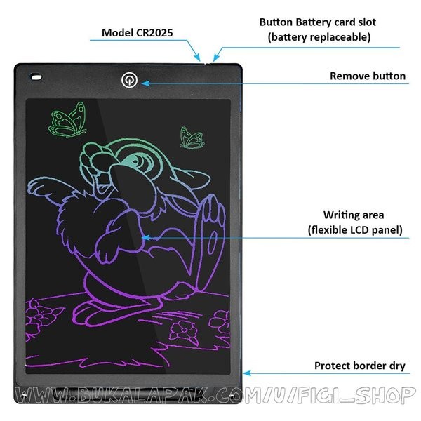 Papan Gambar Digital LCD Drawing Graphics Tablet Colorful 8.5 Inch - LCD Drawing Writing Tablet Mainan Papan Tulis - Papan Gambar Digital Monochrome LCD Drawing Graphics Tablet 8.5 Inch - mainan Edukasi Pen Gambar - Tablet Anak dan Dewasa