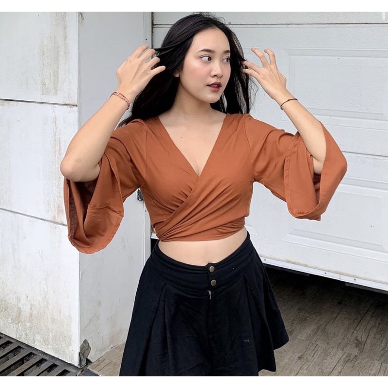 NELLA TOP RAYON LONCENG BASIC IKAT BLOUSE ATASAN WANITA BIG SIZE L-XXXXL By Shabilla_Shop28