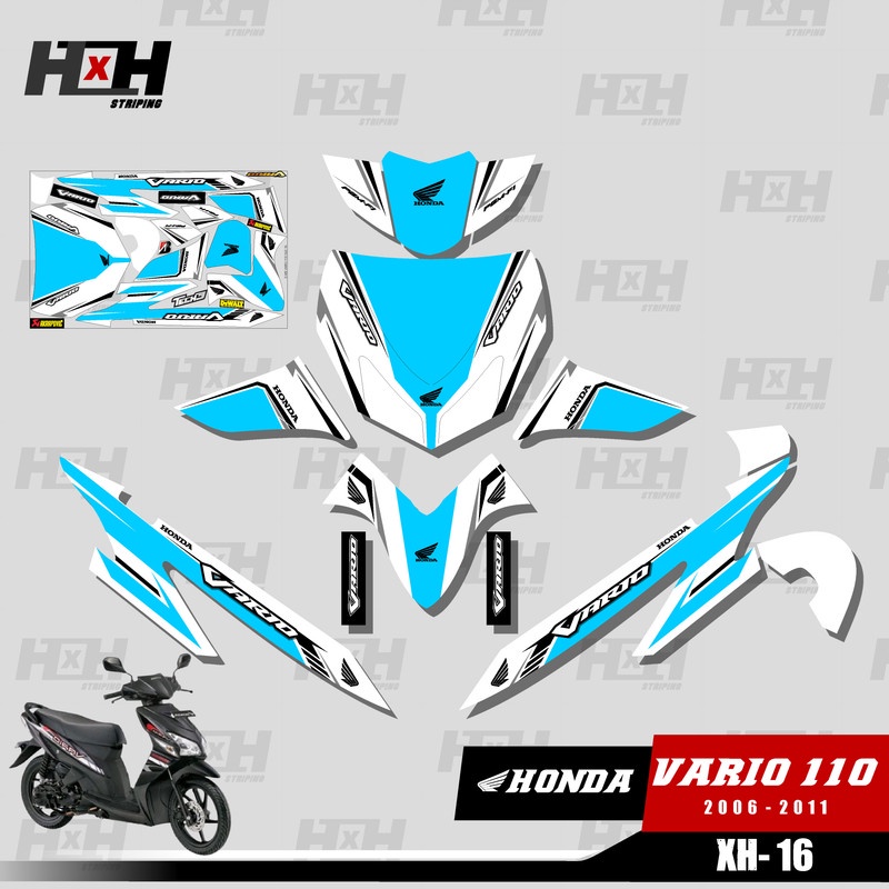 Decal Stiker Fullbody Vario 110 CW Karbu 2006 2007 2008 2009 Sticker Desain XH-16 Minimalis
