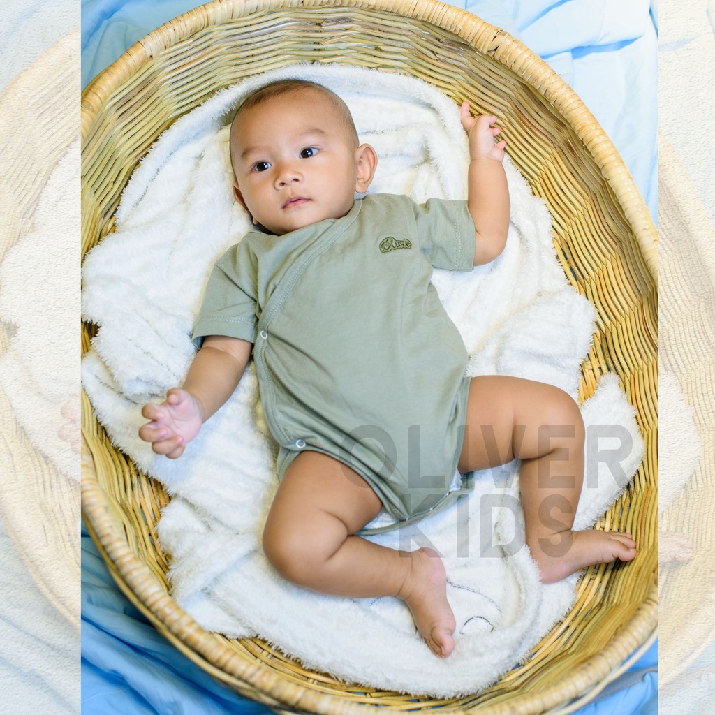Ramadhan Sale - Oliver Kids Baju Kimono Bayi Pakaian Bayi Kimono Bayi Short Baby Kimono Jumper Bayi Kimono Pendek Bayi Bodysuit Kimono Bayi