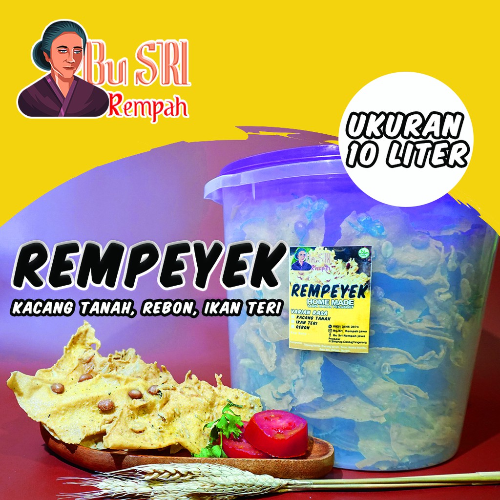 

Rempeyek Renyah Bu.Sri PREMIUM ( 10 LITER )