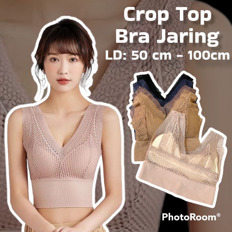 Crop Top Bra Wanita Jaring || BH Renda Jaring Wanita Bralet