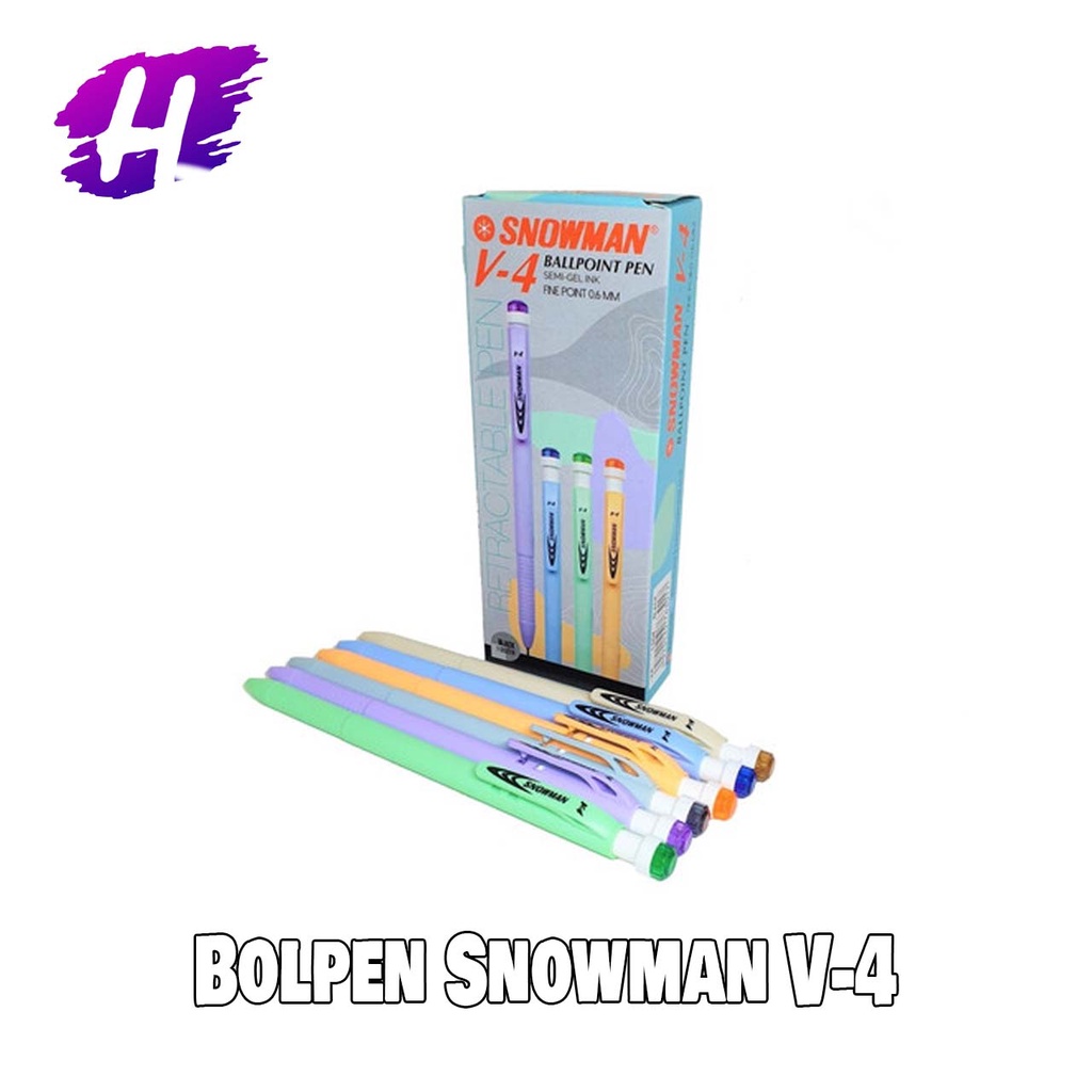 

❤️H2O❤️ Bolpen Snowman snowmen V-4 Hitam (1 PCS)