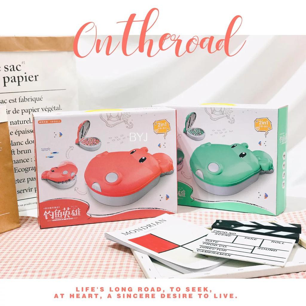 [MS]Mainan Anak Pancingan Ikan 45PCS Model Hippo Size Besar Model Lengkap Musik Piano