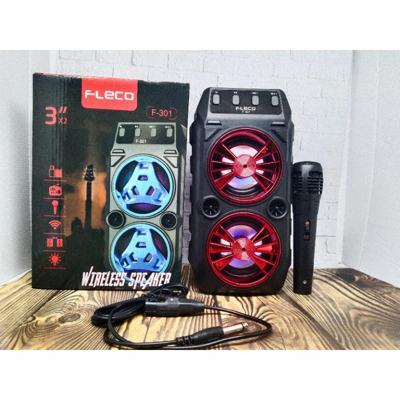 COD SPEKAER BLUETOOTH FLECO X-BASS F-301 PLUS MIC KARAOKE//SPEAKER FLECO X-BASS//SPEAKER SALON AKTIF//SPEAKER KARAOKE