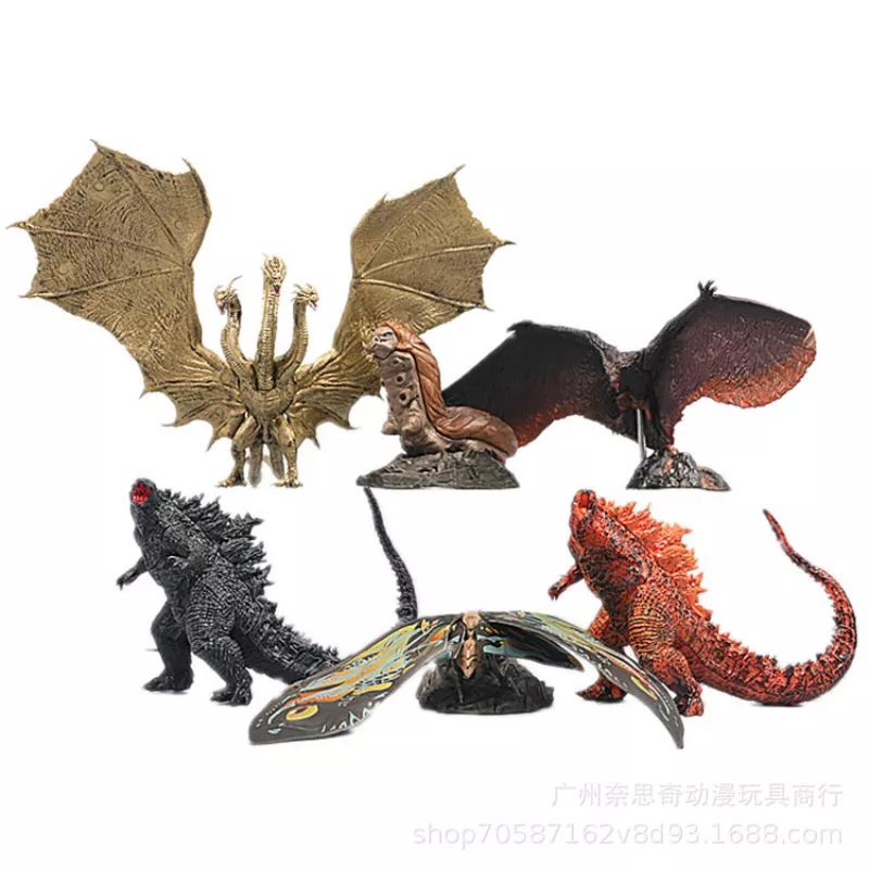 Figure Monster King Of Godzilla Ghidora Set 6 Mothra Rodan Miniatur Hiasann Topper Cake Godzilla