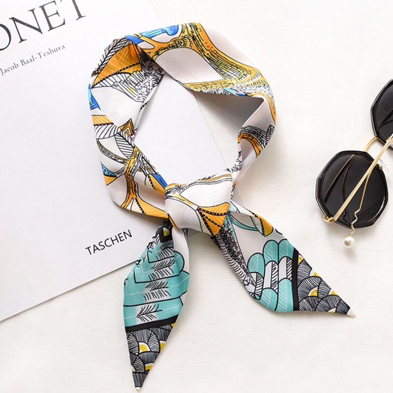 &quot;Turry&quot; Motif Burung Mini Scarf Pita, Scarf Leher, Scarf Tas, Bahan High Grade Silk Immitation