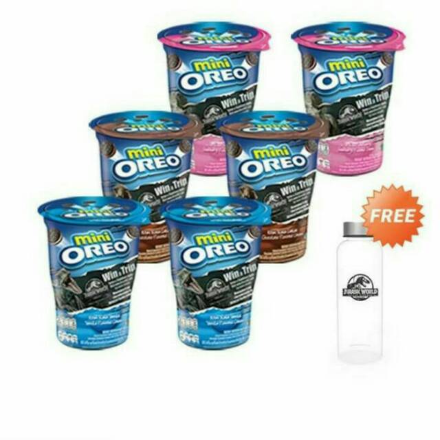 

Oreo jurasic 1 set isi 6, free botol minum