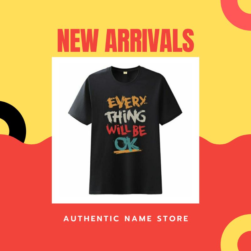 BAJU KAOS DISTRO PRIA POLOS | SABLON EVERYTHING WILL BE OK