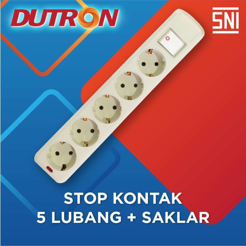 STOP KONTAK 5 LUBANG + SAKLAR DUTRON DV-SKS-50 COLOK COLOKAN SAMBUNGAN LISTRIK KUNINGAN ASLI 5LUBANG TANPA KABEL