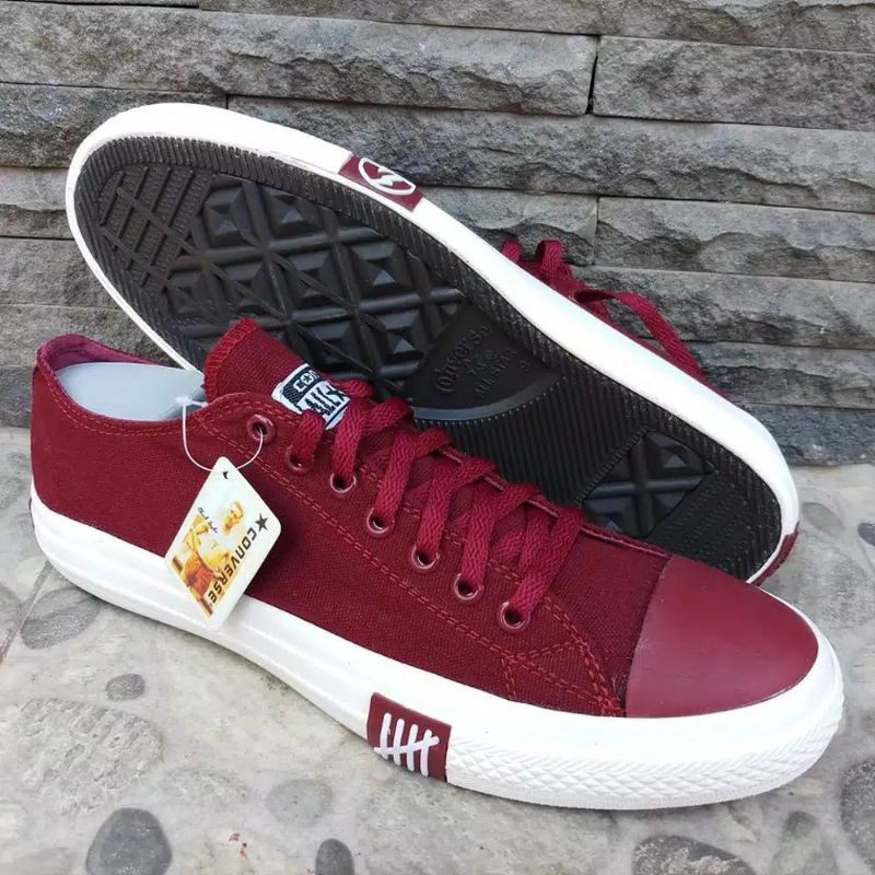 Sepatu Converse CT Al Star Flash Skull Maroon  | Sepatu Sekolah Pria Wanita