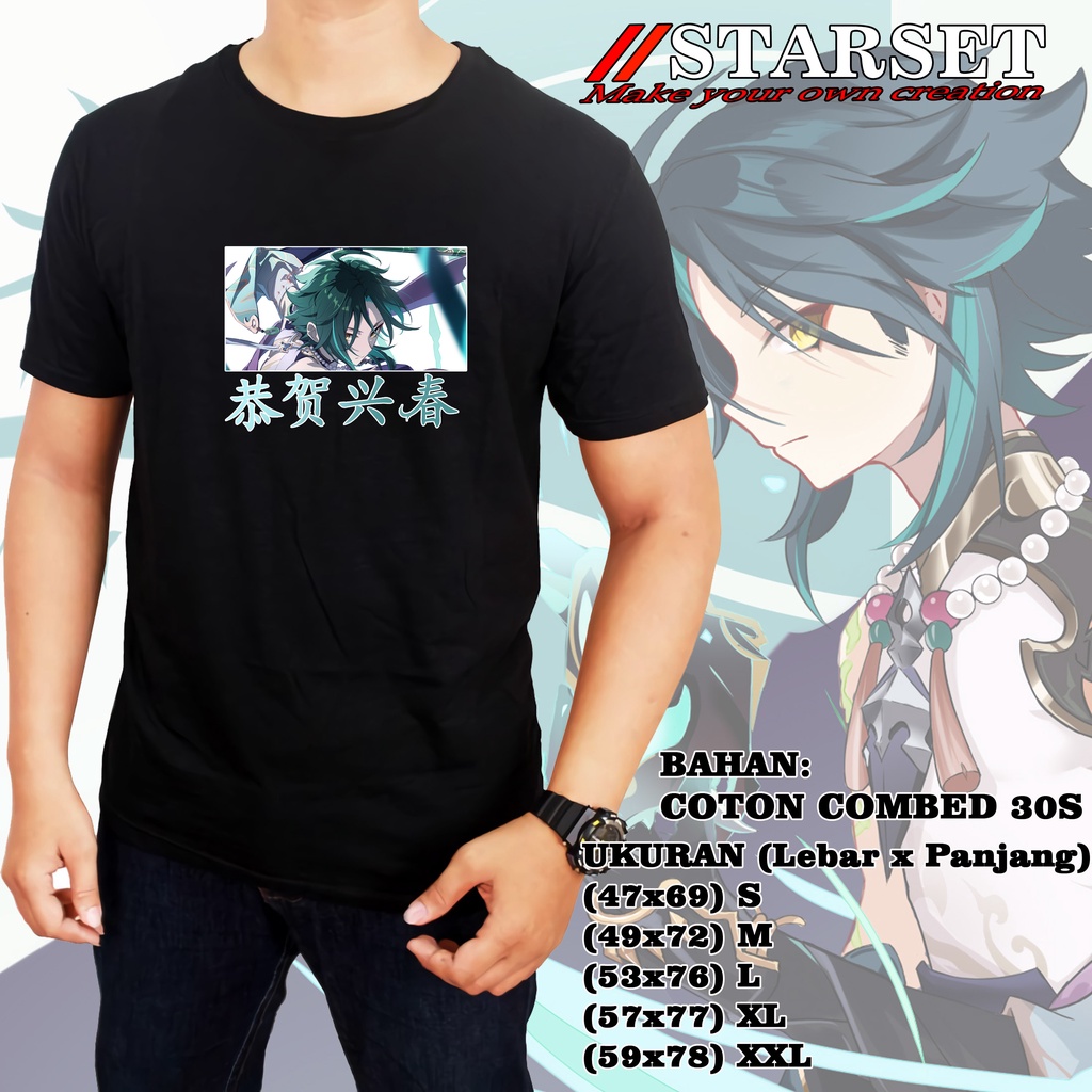 Kaos Tshirt Game Genshin Impact Xiao - Baju Wibu - Baju Otaku - Baju pria - Shou