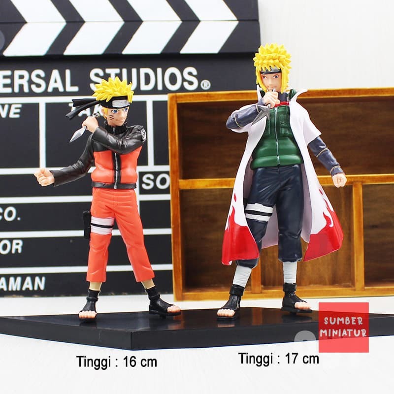 Set Action Figure Pajangan Naruto dan Minato Hokage 4 1set isi 2 pcs