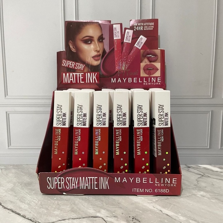 [12PCS] LIPCREAM MAYBELLINE SUPERSTAY MATTE INK 6188D / LIPCREAM MAYBELLINE BARCODE