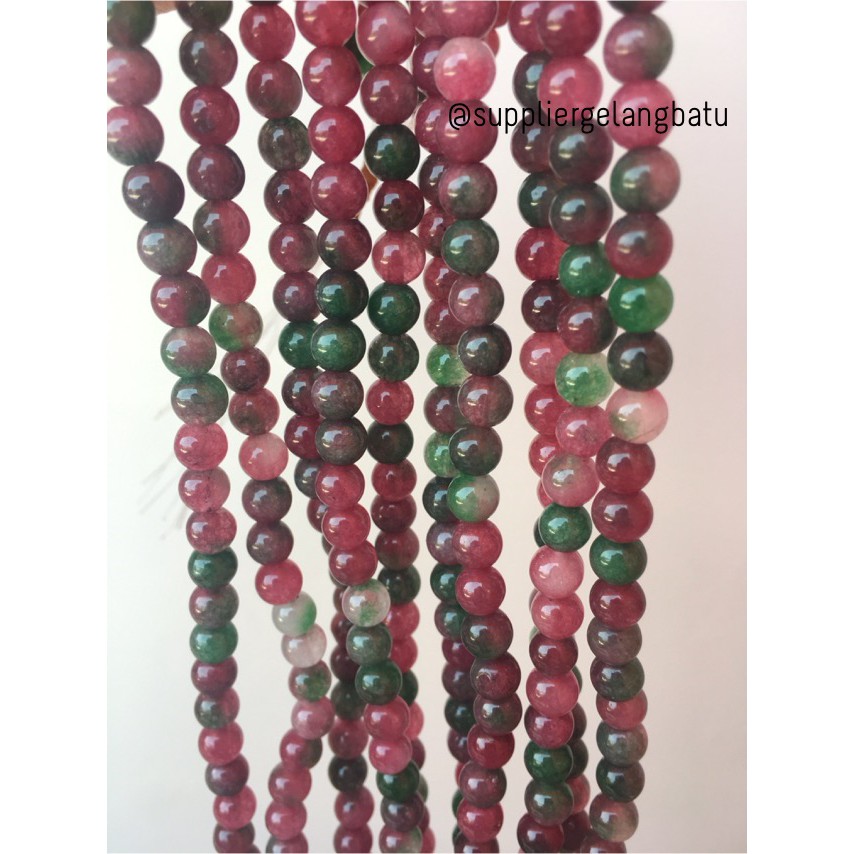 bahan gelang kalung batu 6mm tanzania kilap garnet ruby tanzanite akik Aksesoris Fashion bahan craft