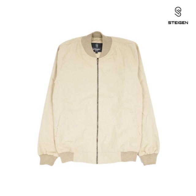 BOMBER JACKET OSLO SUEDING STEIGEN ORIGINAL JAKET BOMBER PRIA COWOK-Cream