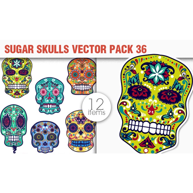 Designious - Sugar Skulls Vector Pack - Coreldraw