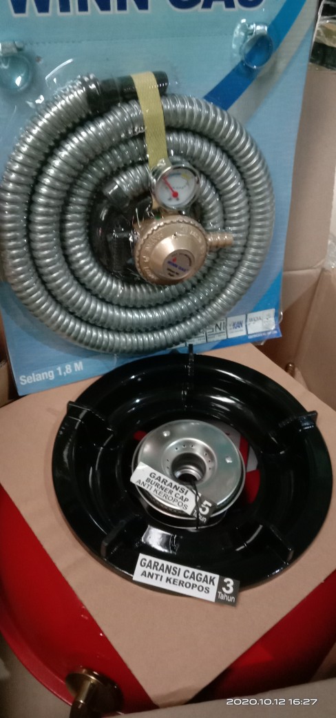 Hock Mutiara Deluxe 100md Kompor Gas 1 Tungku Si Api Biru - Warna Merah (paling Larisss)