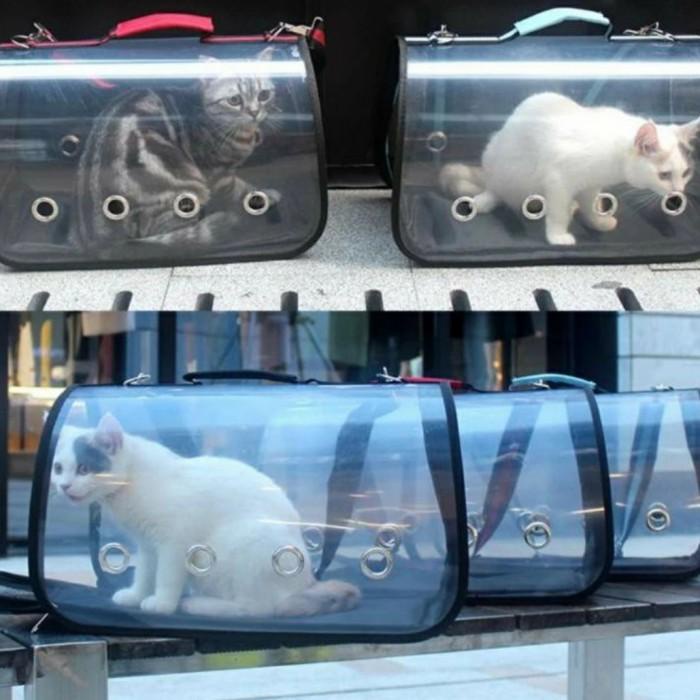 Tas kargo hewan kucing anjing transparan